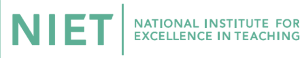 NIET National Institute for Excellence in Teaching logo in RANDA teal